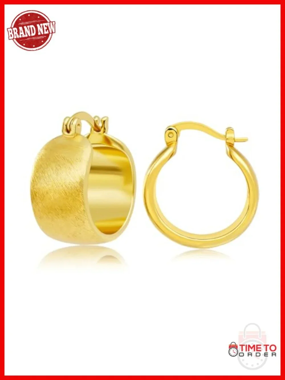 Small Hypoallergenic Hoop Earrings with S925 Silver Posts 18K Gold White Gold